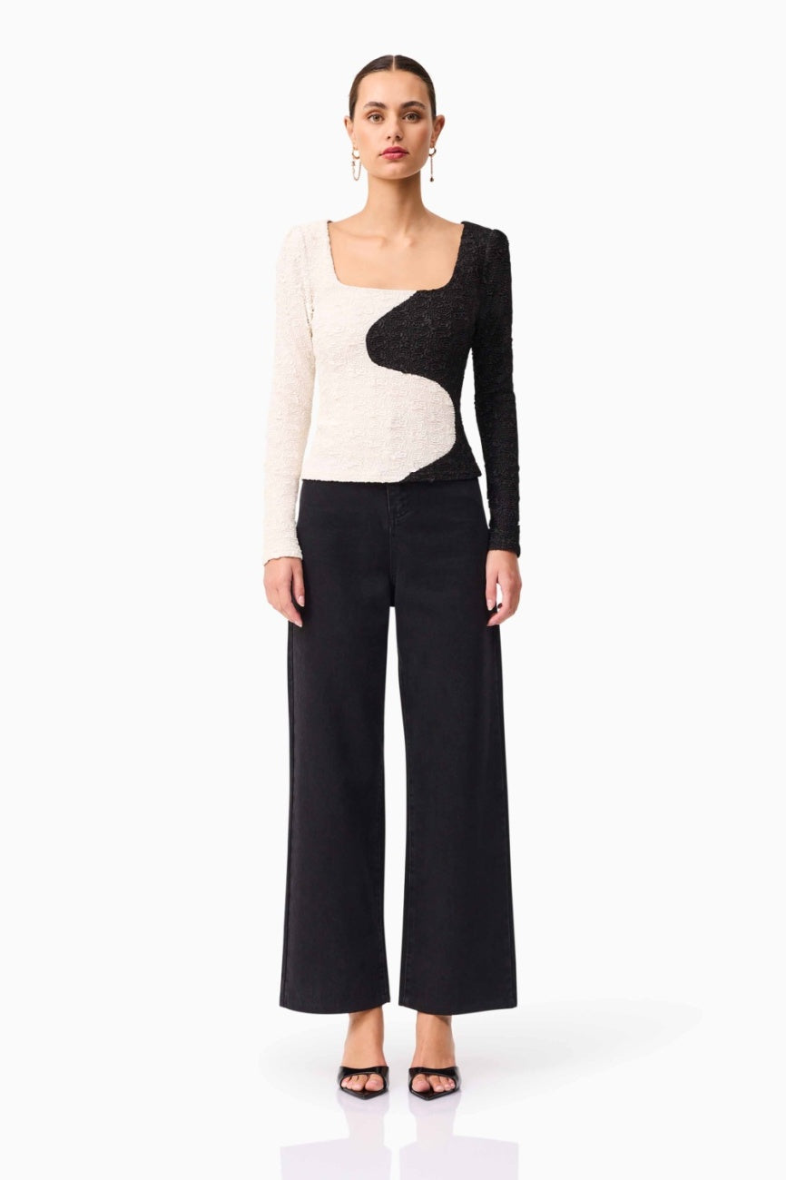 Paloma Top Black Ivory