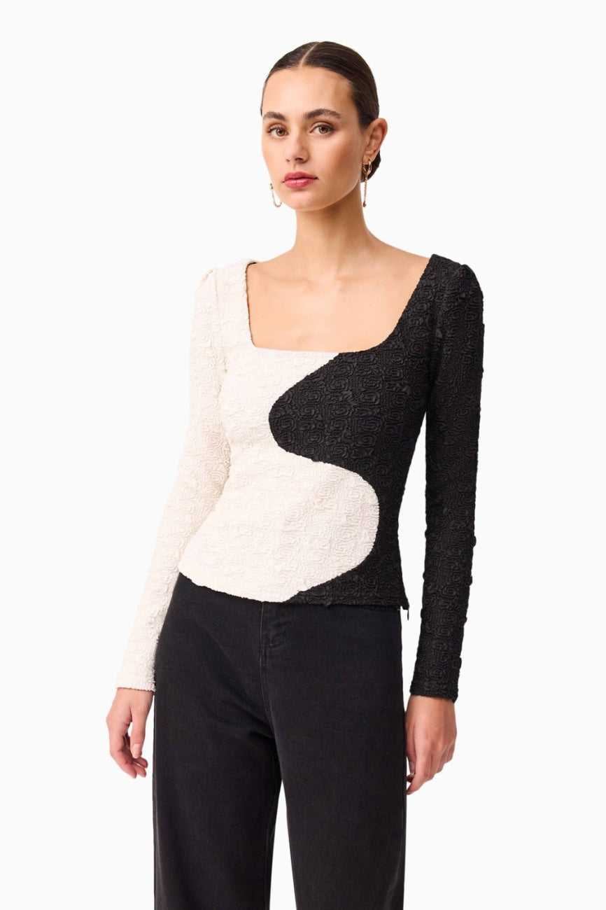 Paloma Top Black Ivory