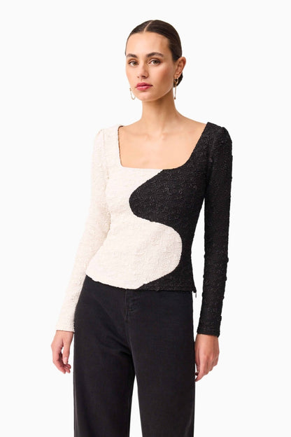 Paloma Top Black Ivory