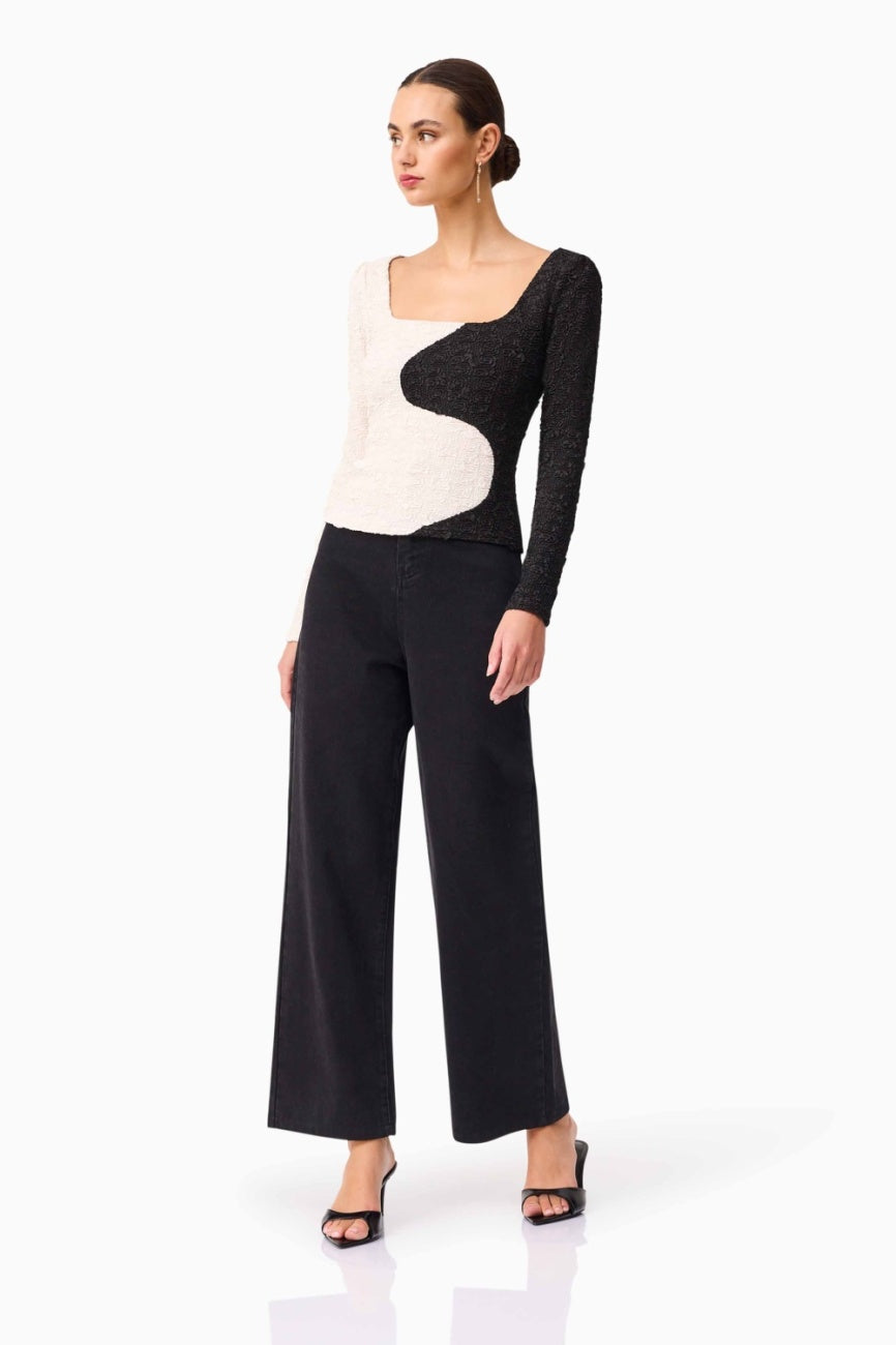 Paloma Top Black Ivory