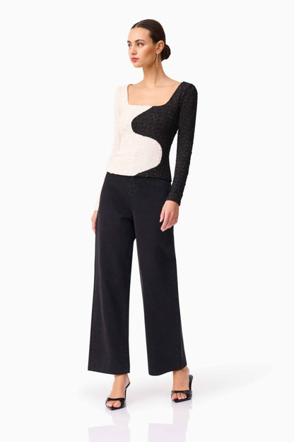 Paloma Top Black Ivory