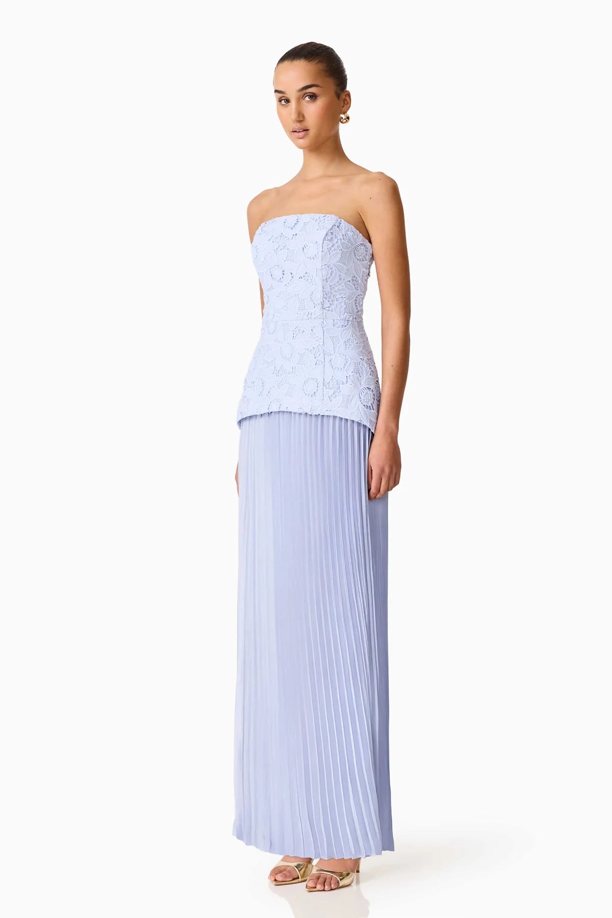 Lacy Maxi Dress Powder Blue