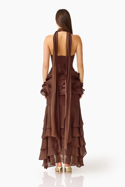Rosera Maxi Dress Brown