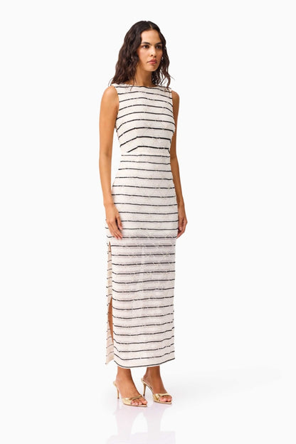 Eldora Midi Dress Black White