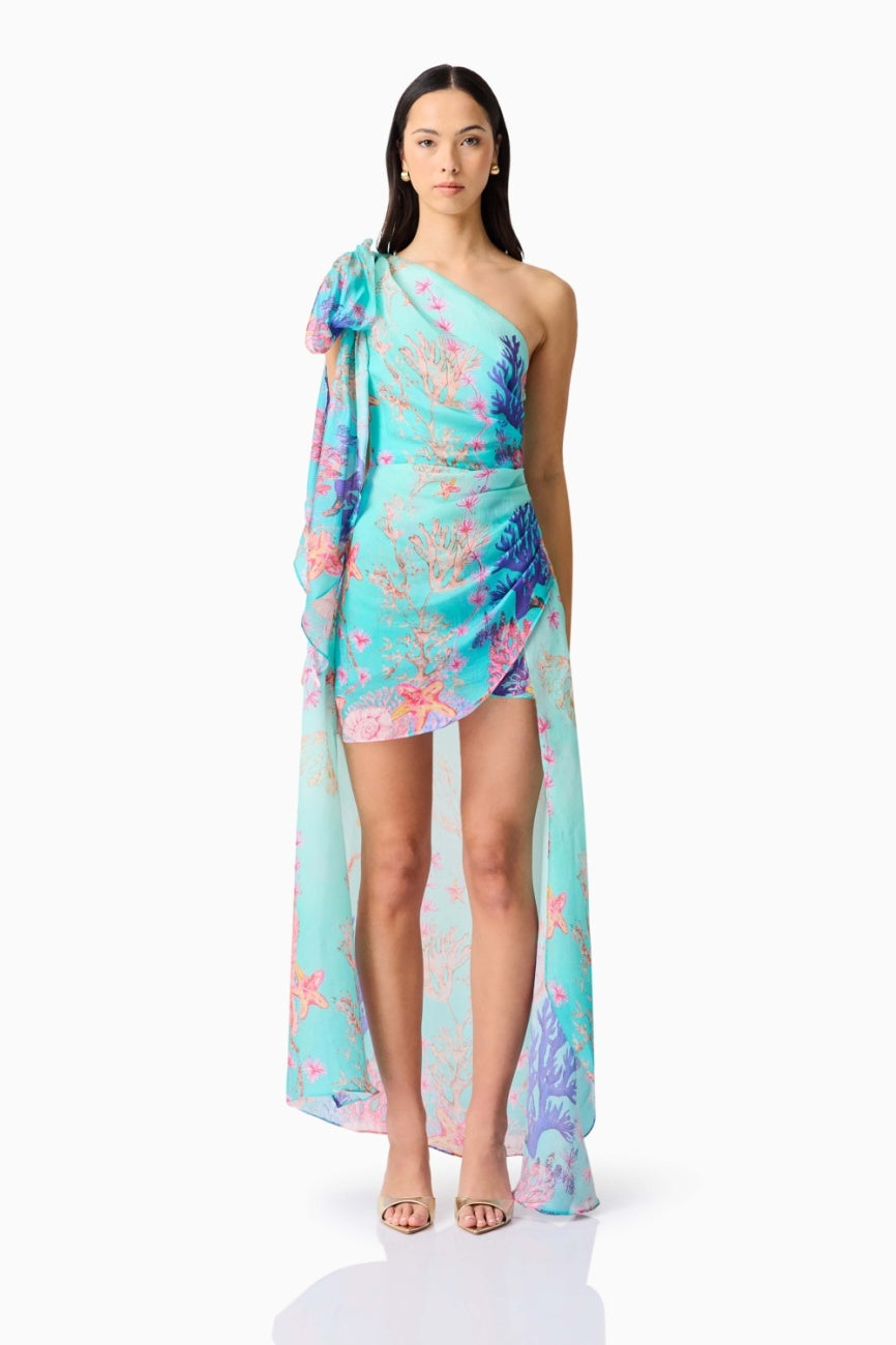 Coral Dress Blue Multi