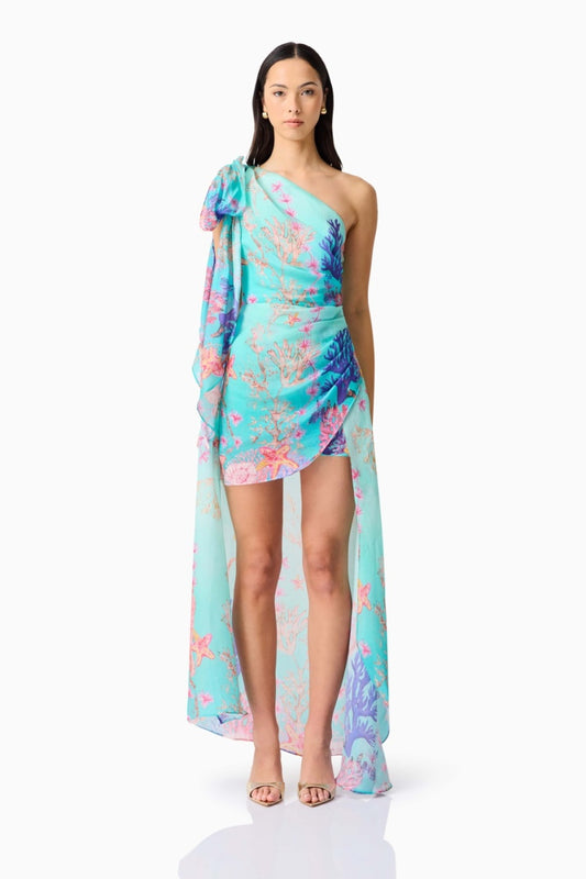 Coral Dress Blue Multi