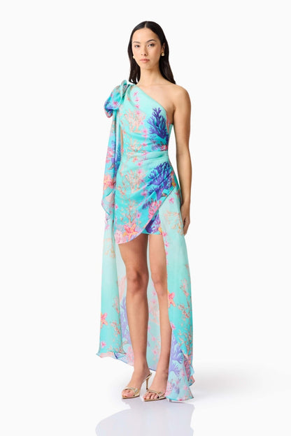 Coral Dress Blue Multi
