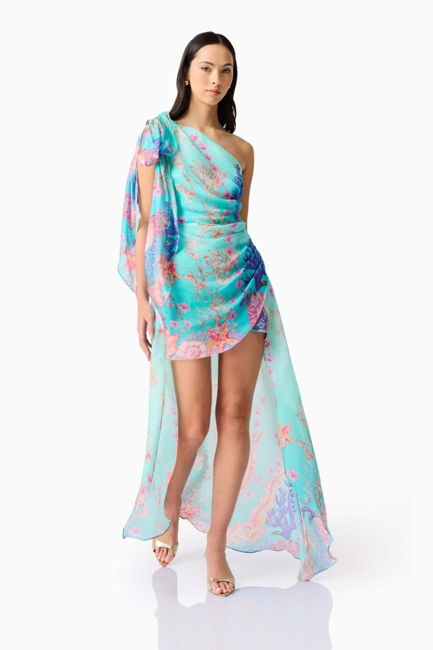 Coral Dress Blue Multi