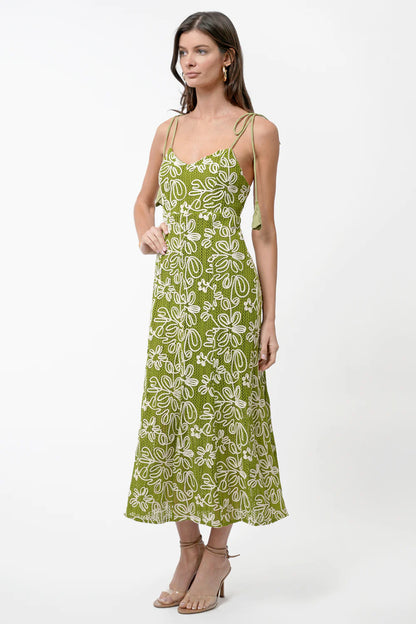 Trina Midi Dress Olive