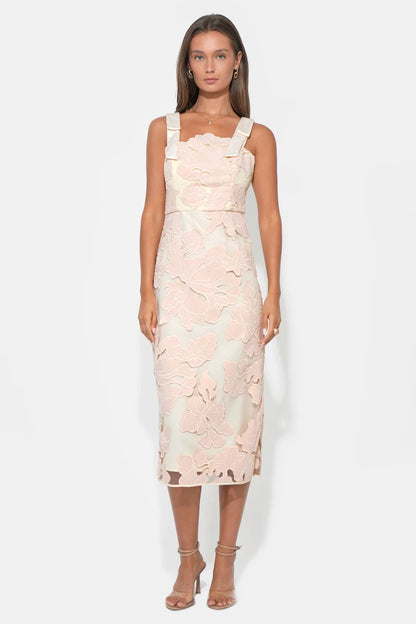 Gabriella Midi Dress Blush Cream