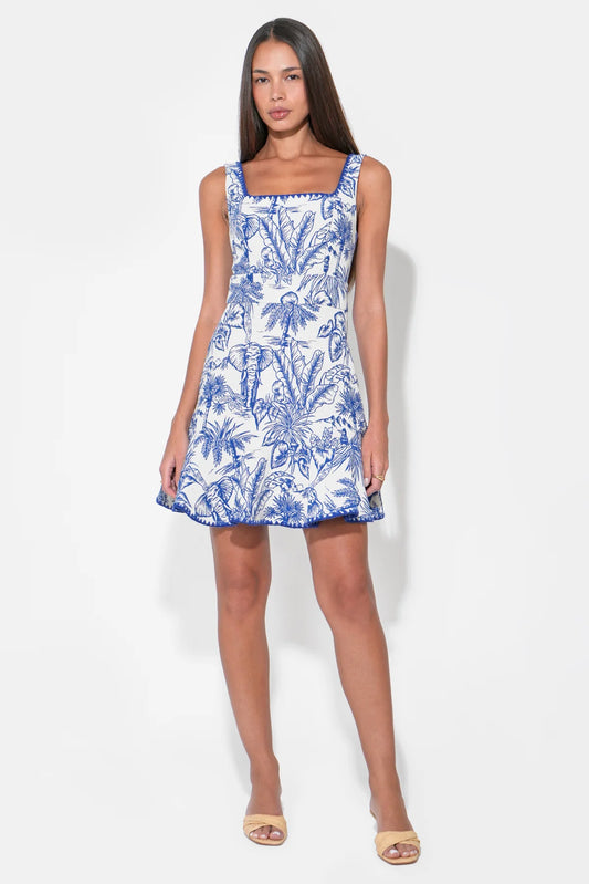 Ximena Mini Dress Blue White