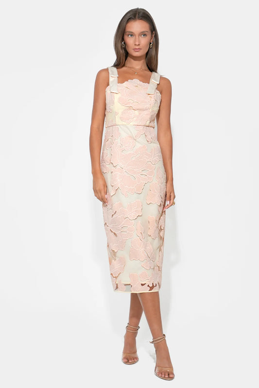 Gabriella Midi Dress Blush Cream