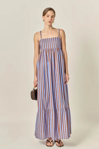Jen Maxi Dress Blue Brown