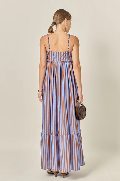 Jen Maxi Dress Blue Brown