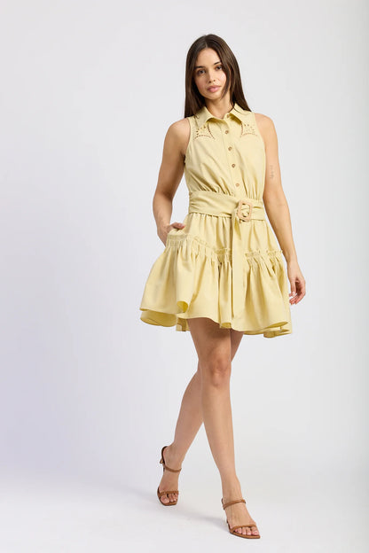 Jonah Mini Dress Flax