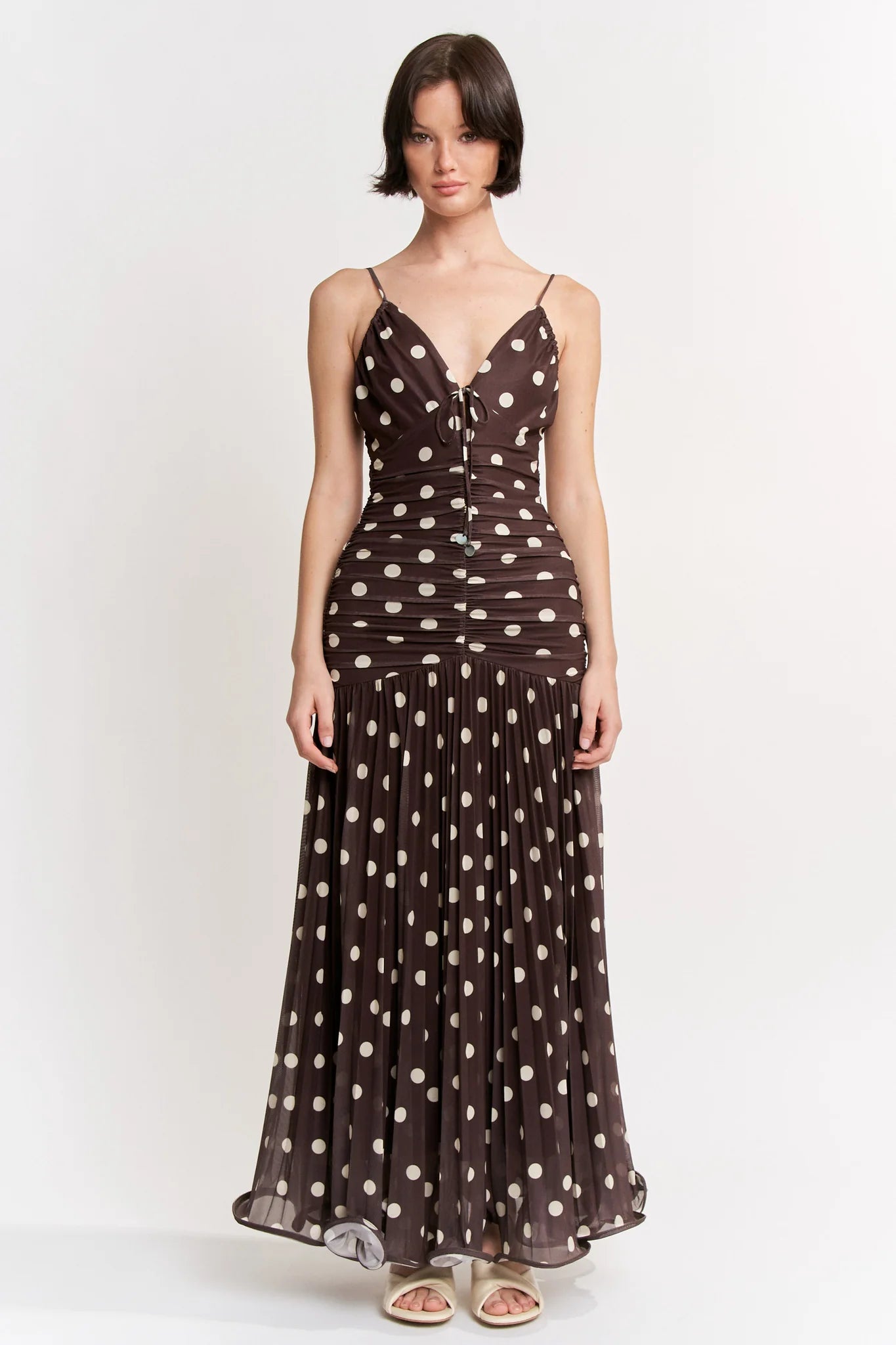Lianney Maxi Dress Brown Ivory