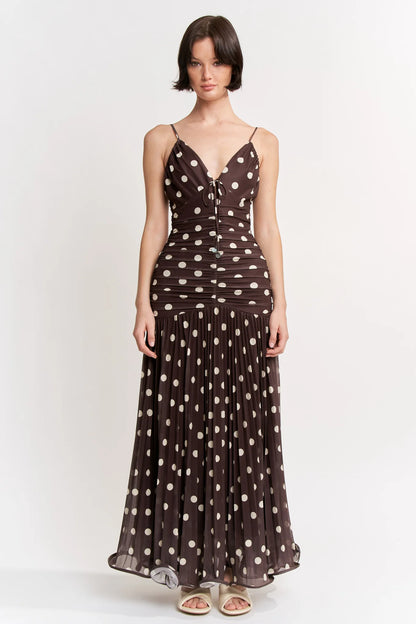 Lianney Maxi Dress Brown Ivory