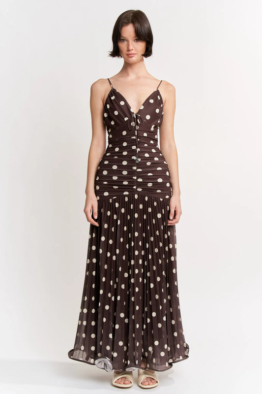 Lianney Maxi Dress Brown Ivory