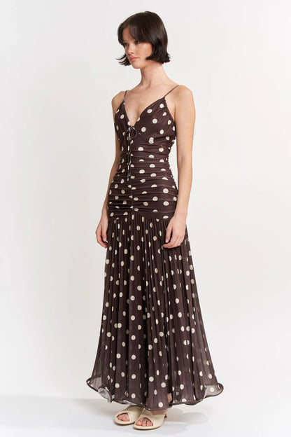 Lianney Maxi Dress Brown Ivory