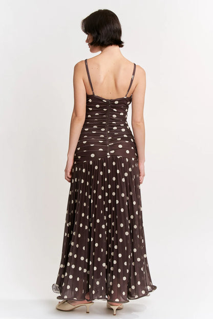 Lianney Maxi Dress Brown Ivory