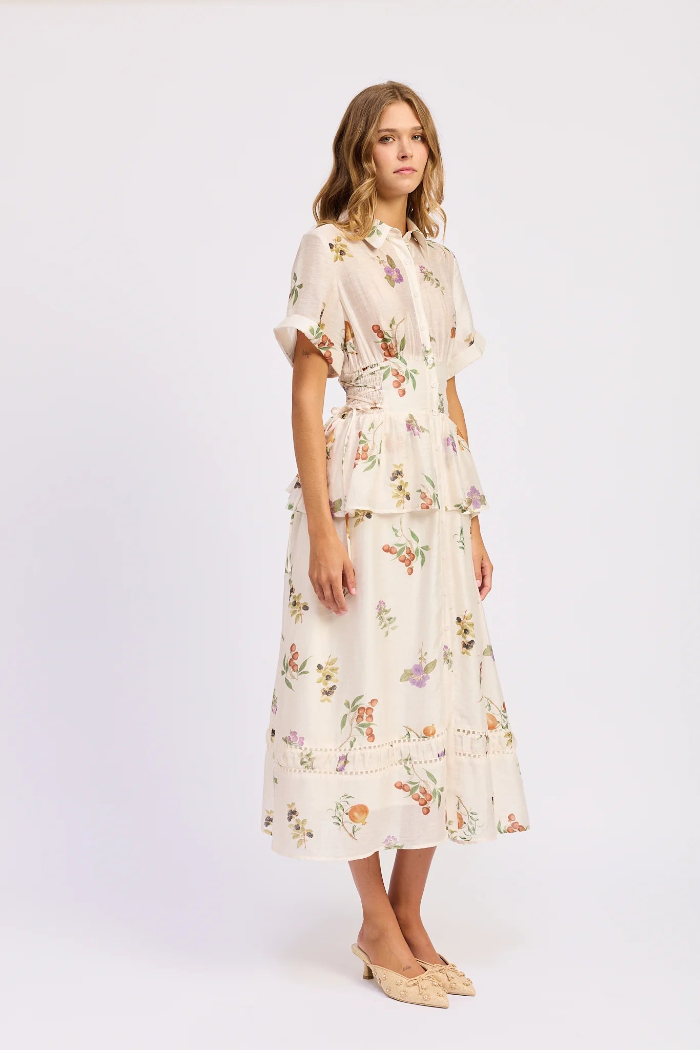 Venica Midi Dress Ivory Multi