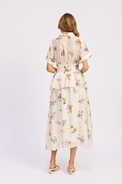 Venica Midi Dress Ivory Multi