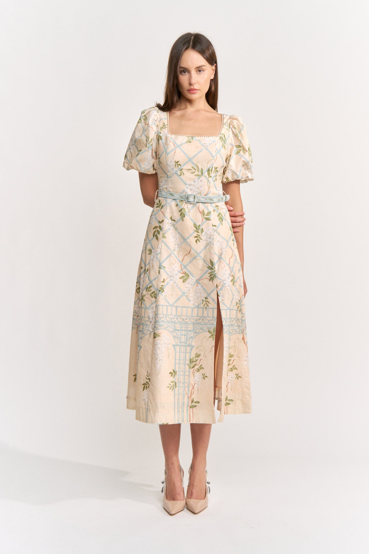 Marlow Midi Dress Cream Multi