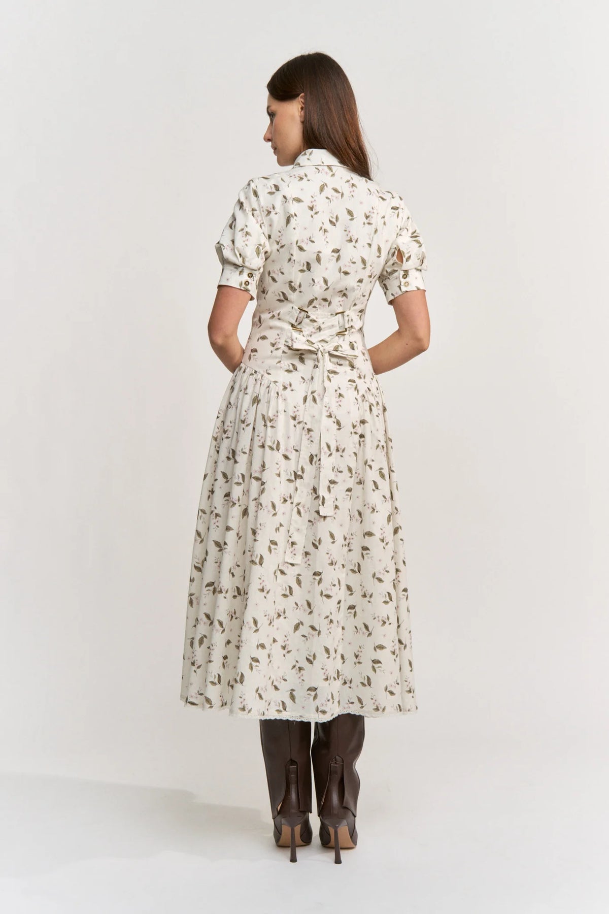 Laia Midi Dress Ivory Olive