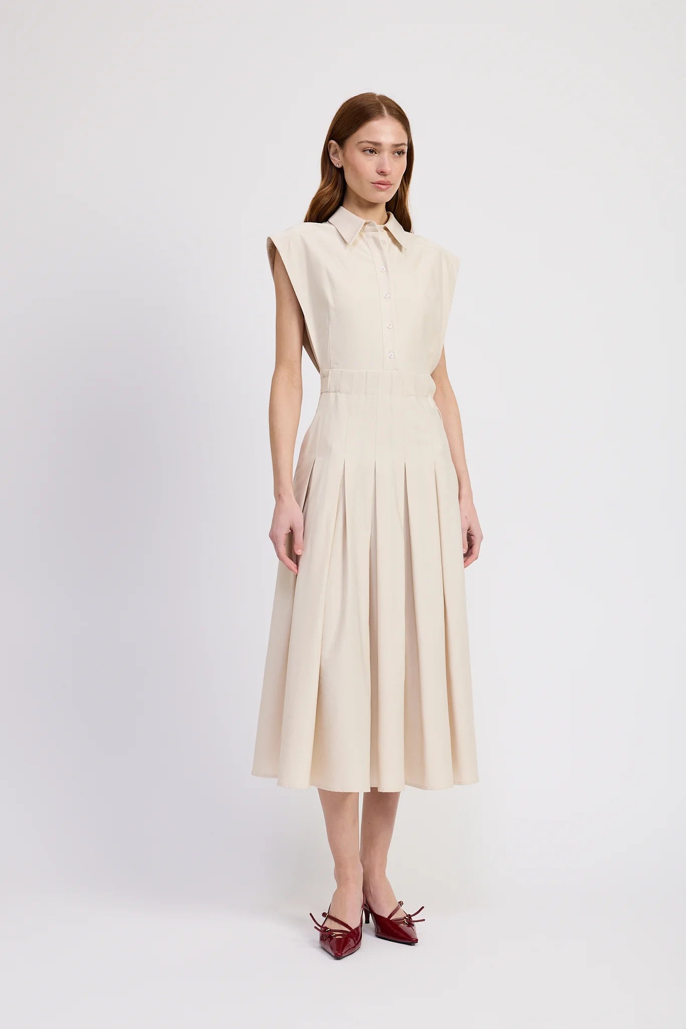 Tamara Midi Dress Ecru