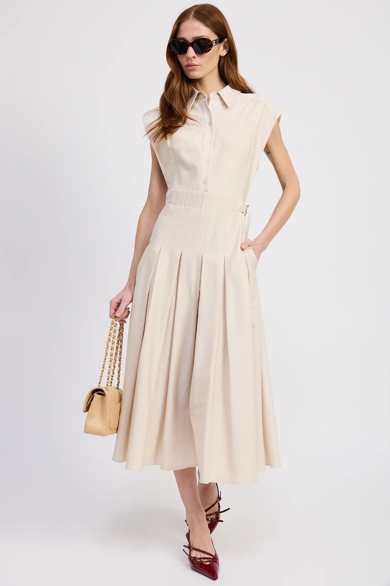 Tamara Midi Dress Ecru