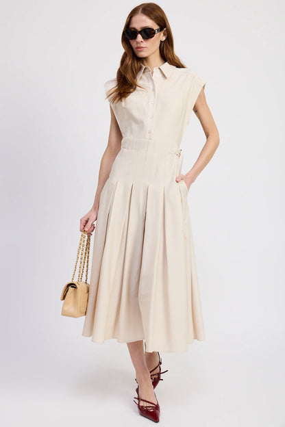 Tamara Midi Dress Ecru