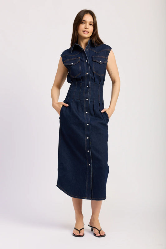 Karoline Midi Dress Indigo