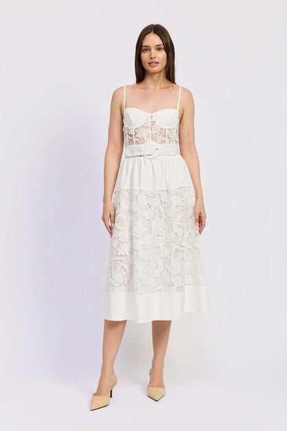 Roma Midi Dress White