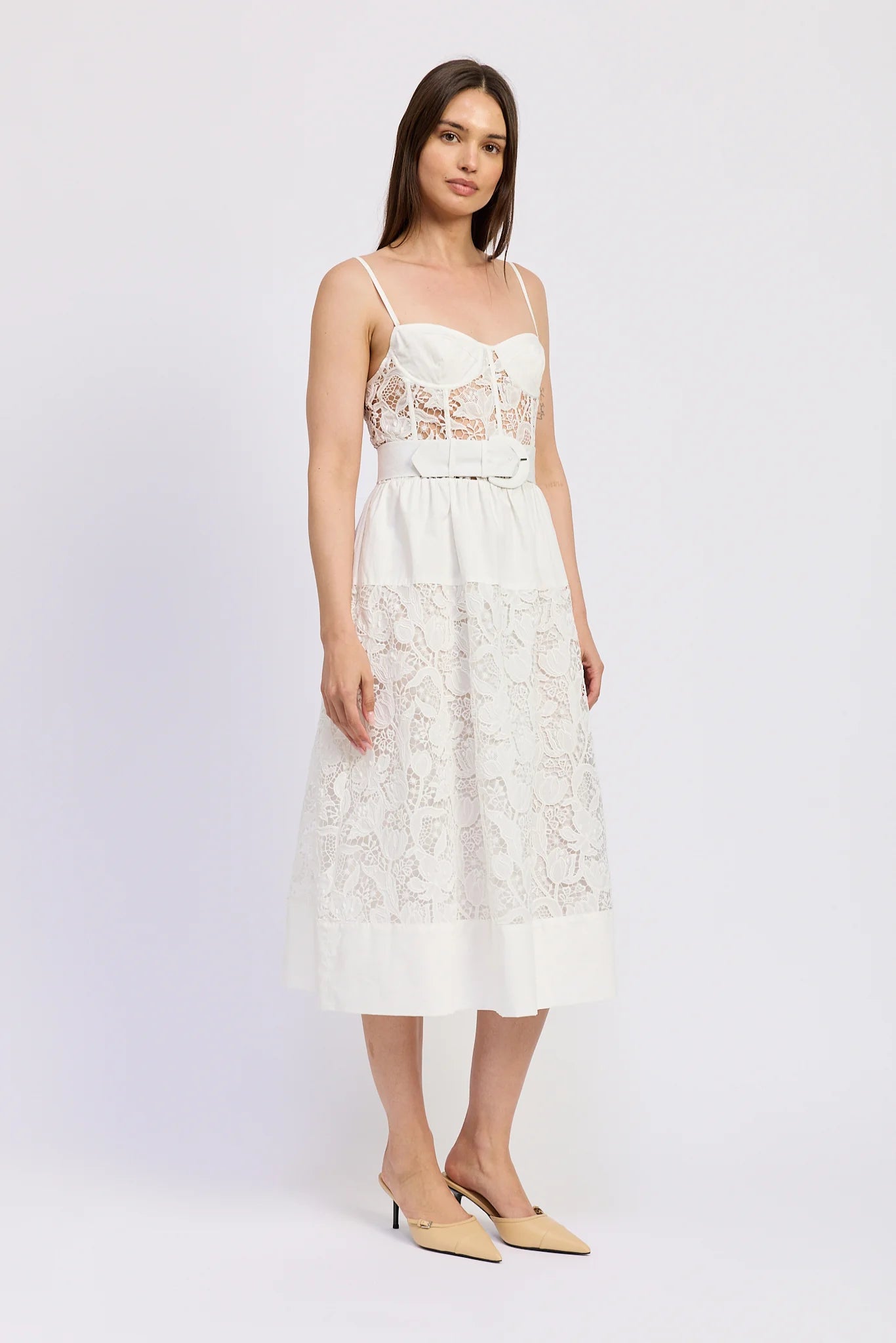 Roma Midi Dress White
