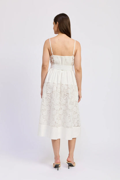 Roma Midi Dress White