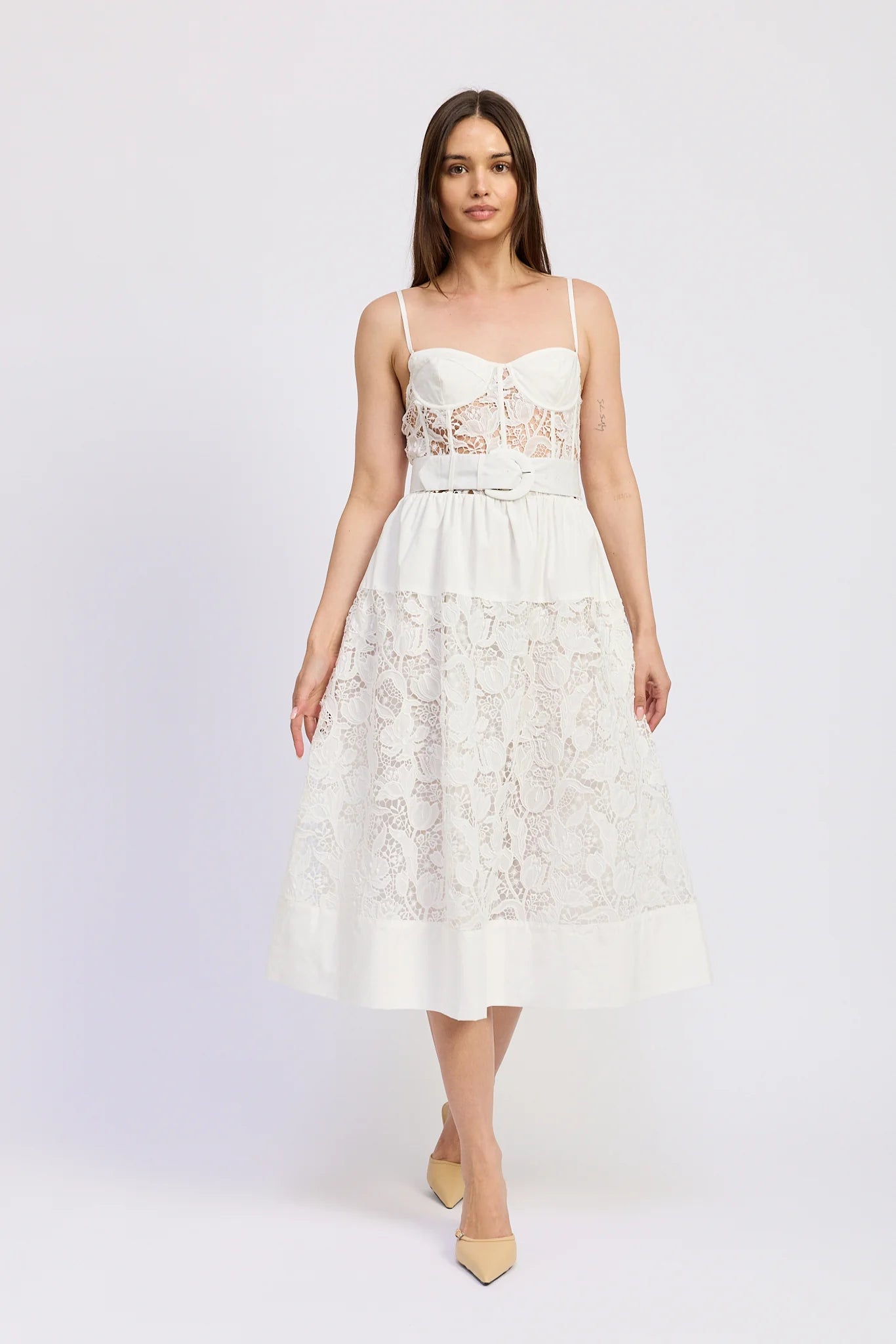Roma Midi Dress White