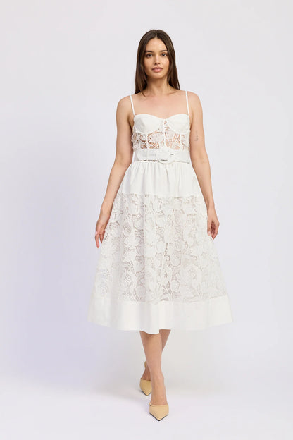 Roma Midi Dress White