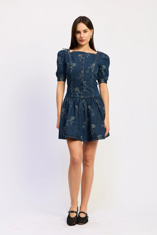 Nyra Mini Dress Denim