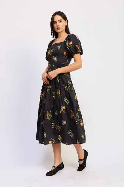 Hadley Midi Dress Black Multi