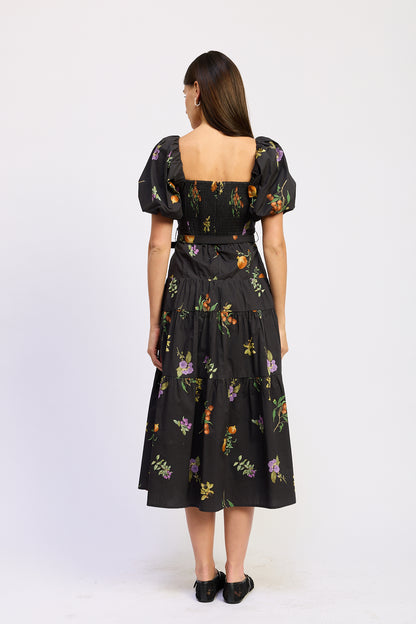 Hadley Midi Dress Black Multi