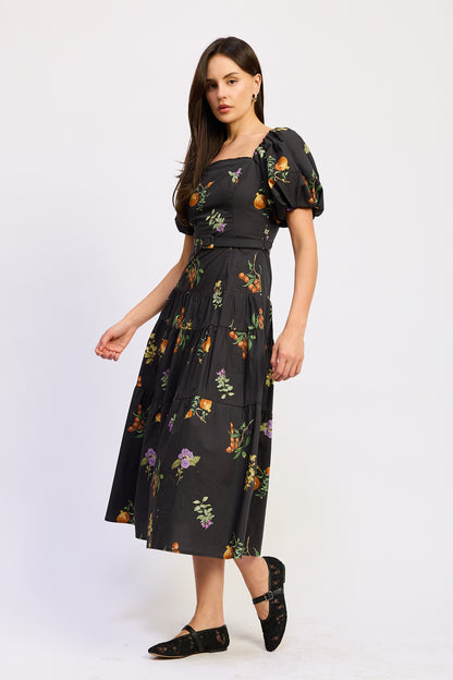 Hadley Midi Dress Black Multi