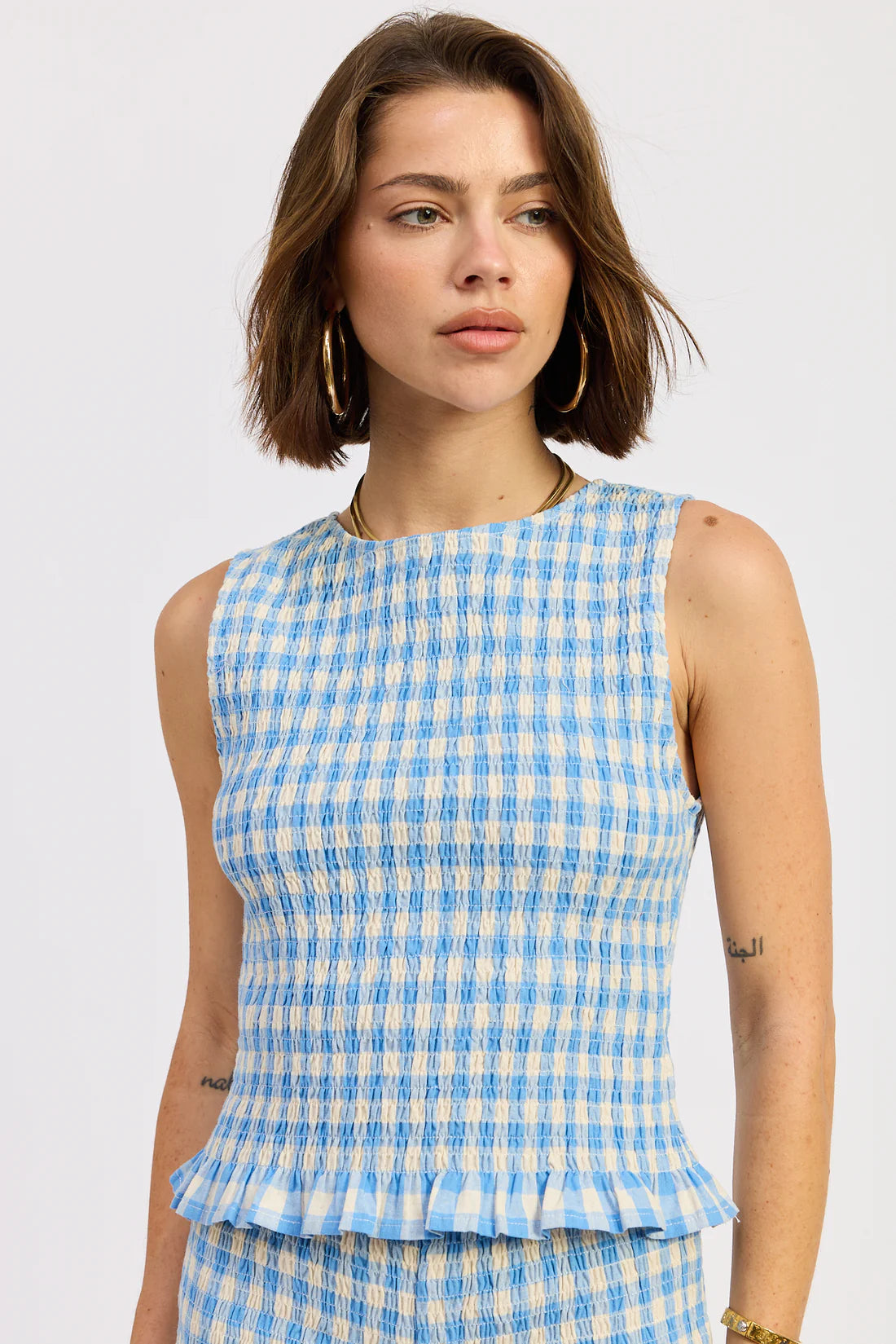 Blue Gingham Top