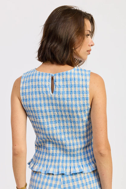 Blue Gingham Top