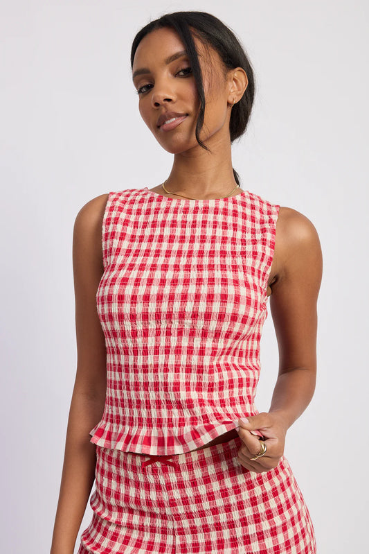 Red Gingham Top