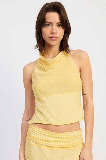 Gingham Two Piece Set Yellow