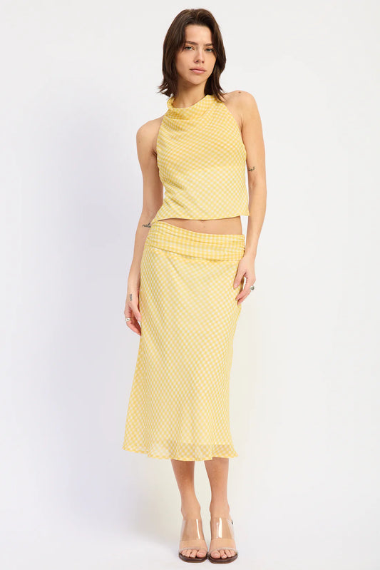 Gingham Two Piece Set Yellow