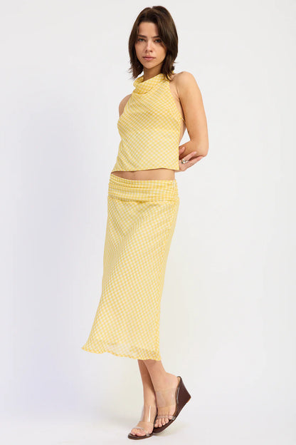 Gingham Two Piece Set Yellow