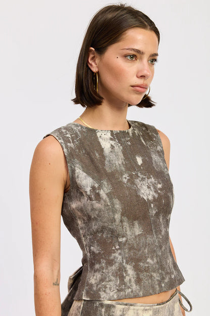 Marie Two Piece Set Washed Denim