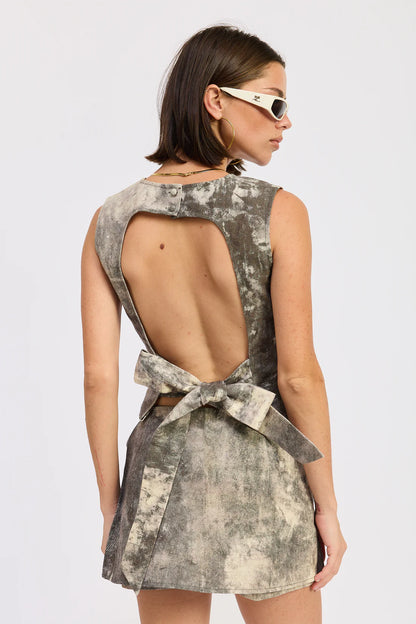 Marie Two Piece Set Washed Denim