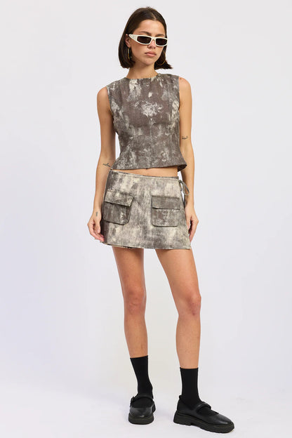 Marie Two Piece Set Washed Denim